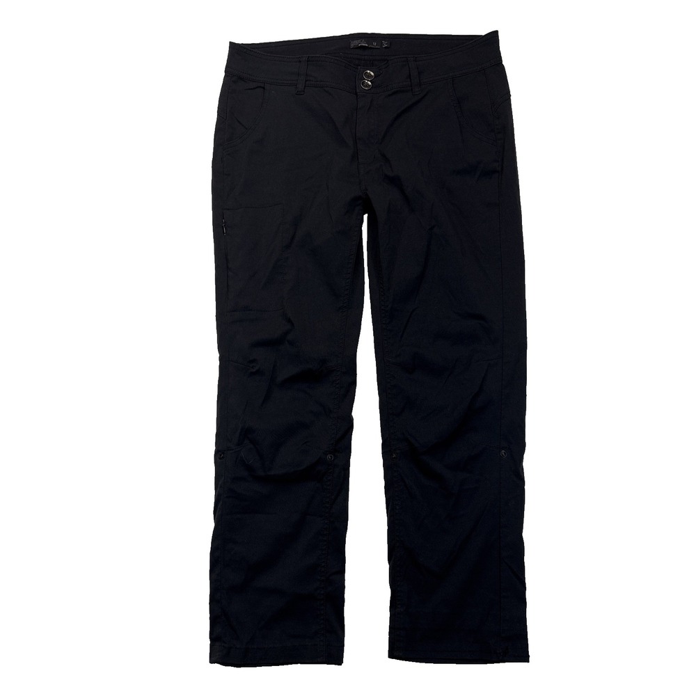 prAna Halle Black Roll-Up Hiking Pants Womens Size 12 Convertible Cargo